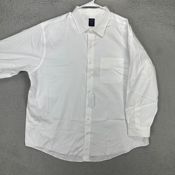 Brooks Brothers Mens Dress Shirt 19 34-35 Big Tall White 100% Supima Cotton  NEW